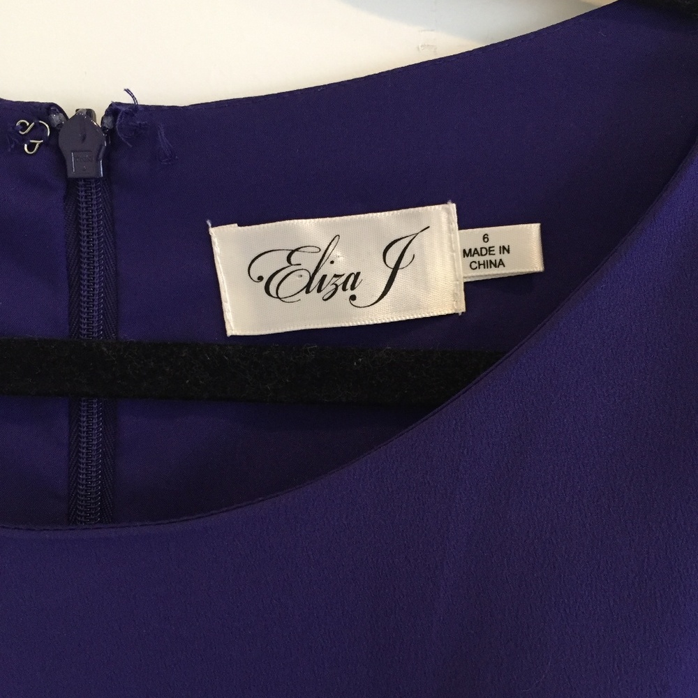 Eliza J. purple belted dress with drape sleeves - Picture 5 of 6